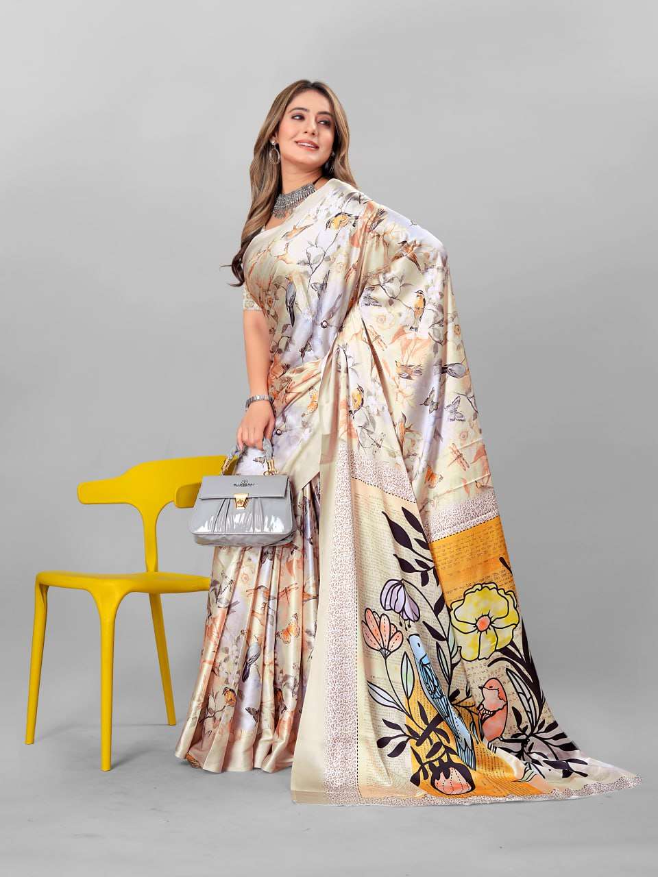 Crepe Srrt Japan Crape1 Sarees  Printed Ladies Crepe Satin Sarees