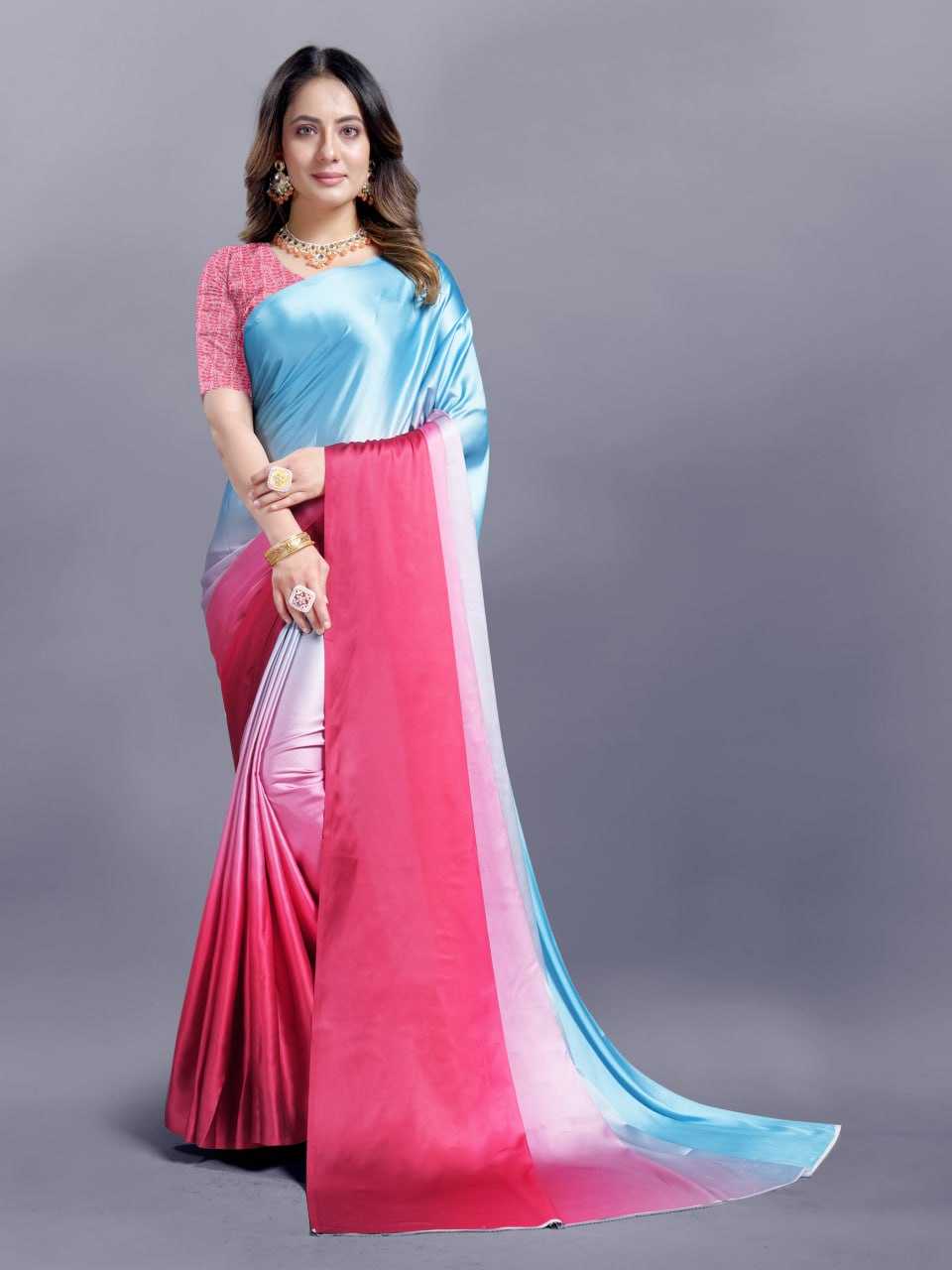 Crepe Srrt Japan Crape2 Sarees  Printed Ladies Crepe Satin Sarees