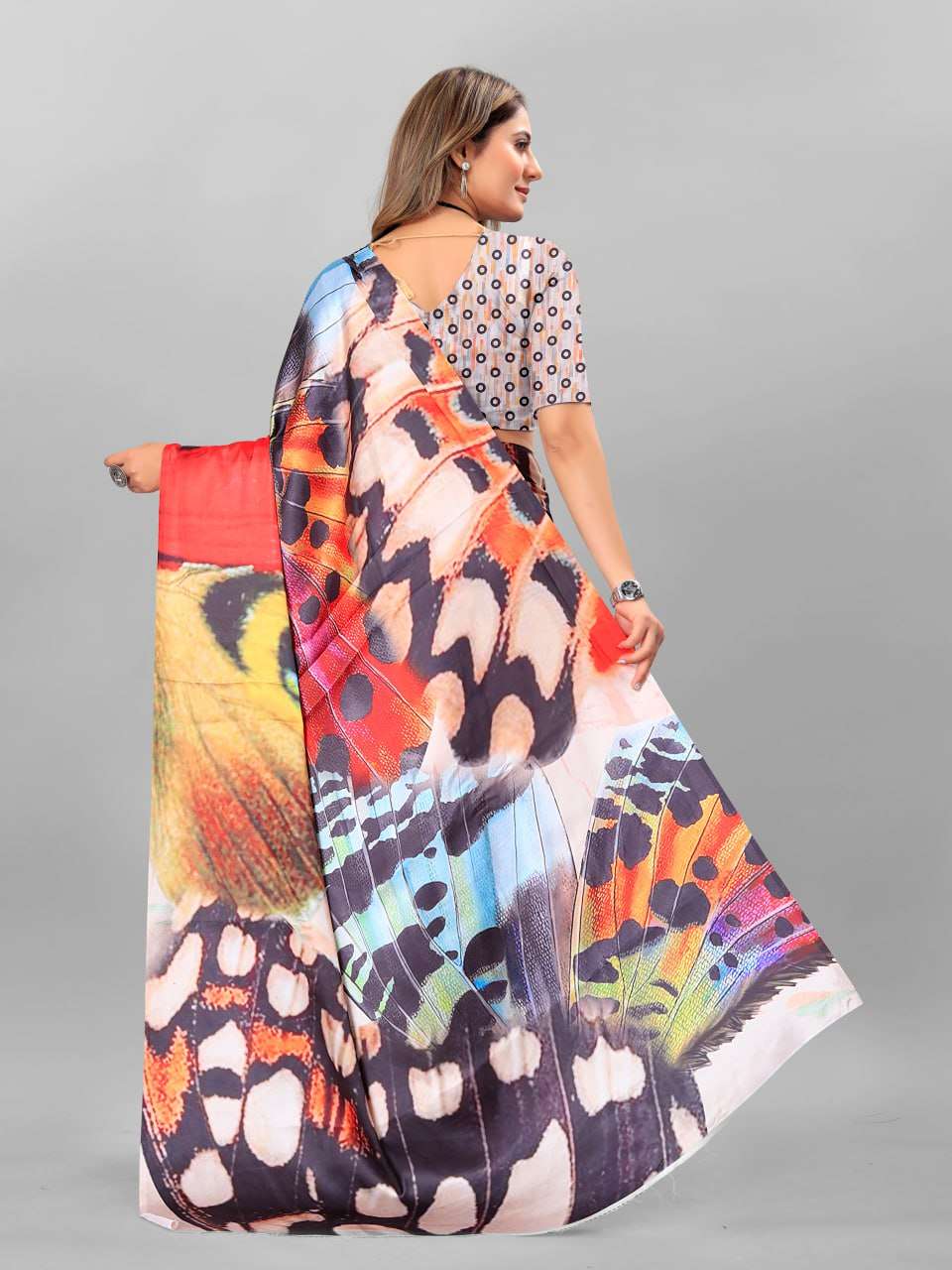 Crepe Srrt Japan Crape2 Sarees  Printed Ladies Crepe Satin Sarees