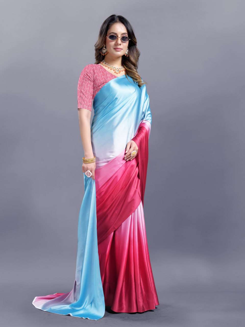 Crepe Srrt Japan Crape2 Sarees  Printed Ladies Crepe Satin Sarees