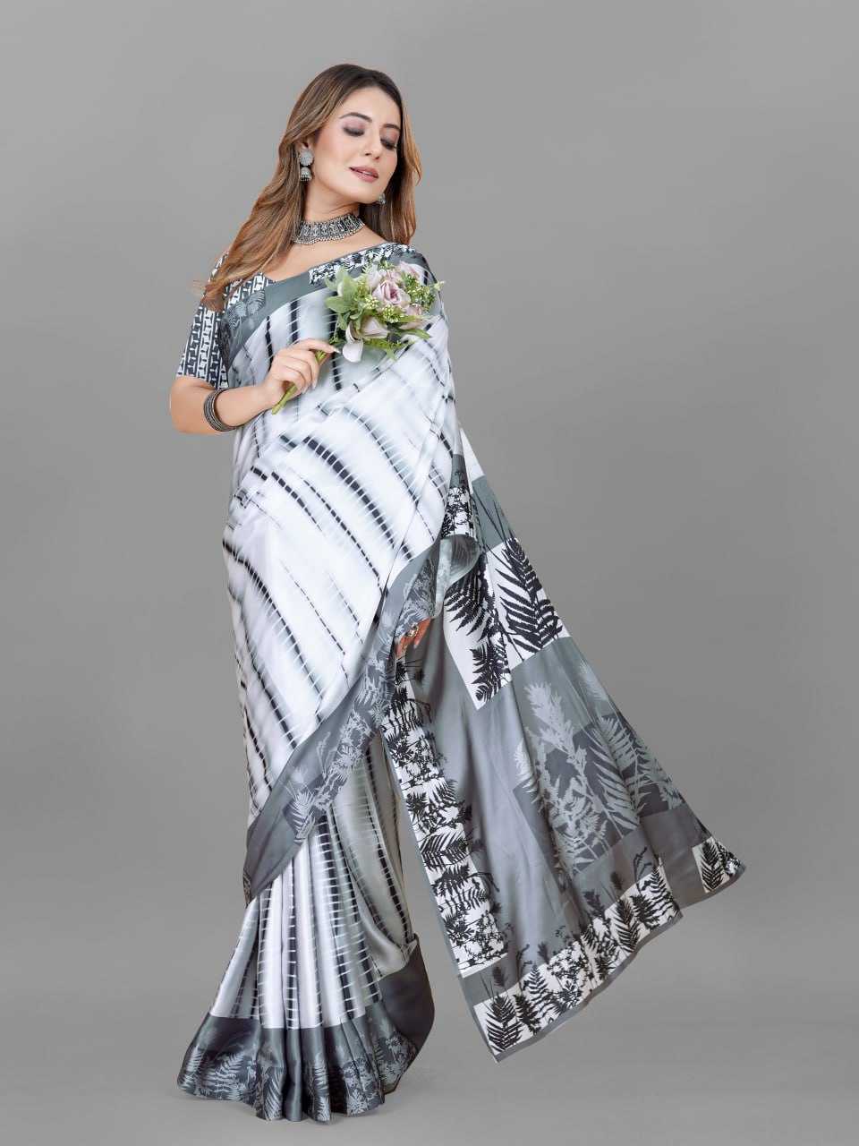 Crepe Srrt Japan Crape5 Sarees  Printed Ladies Crepe Satin Sarees