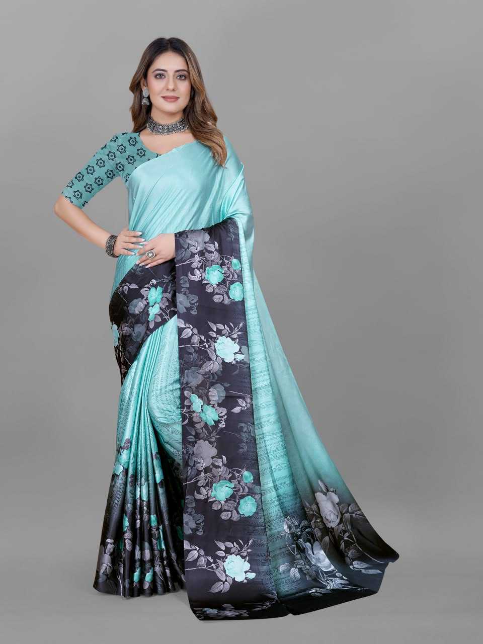 Crepe Srrt Japan Crape5 Sarees  Printed Ladies Crepe Satin Sarees