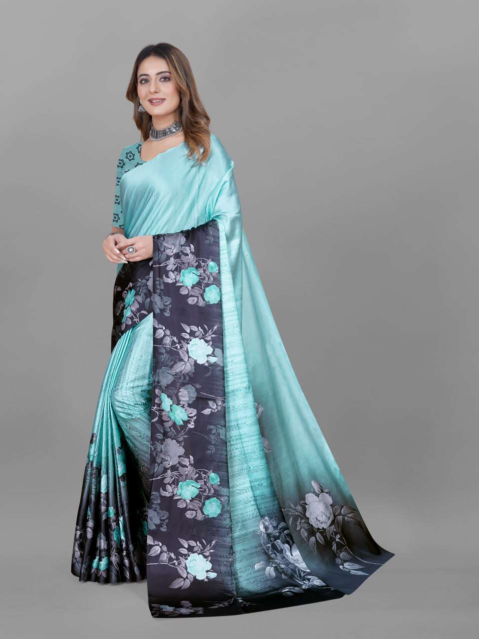 Crepe Srrt Japan Crape5 Sarees  Printed Ladies Crepe Satin Sarees