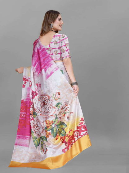 Crepe Srrt Japan Crape5 Sarees  Printed Ladies Crepe Satin Sarees