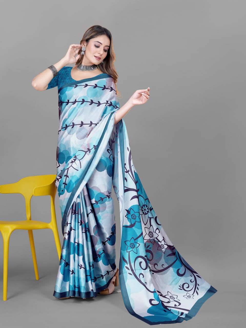 Crepe Srrt Japan Crape7 Sarees  Printed Ladies Crepe Satin Sarees