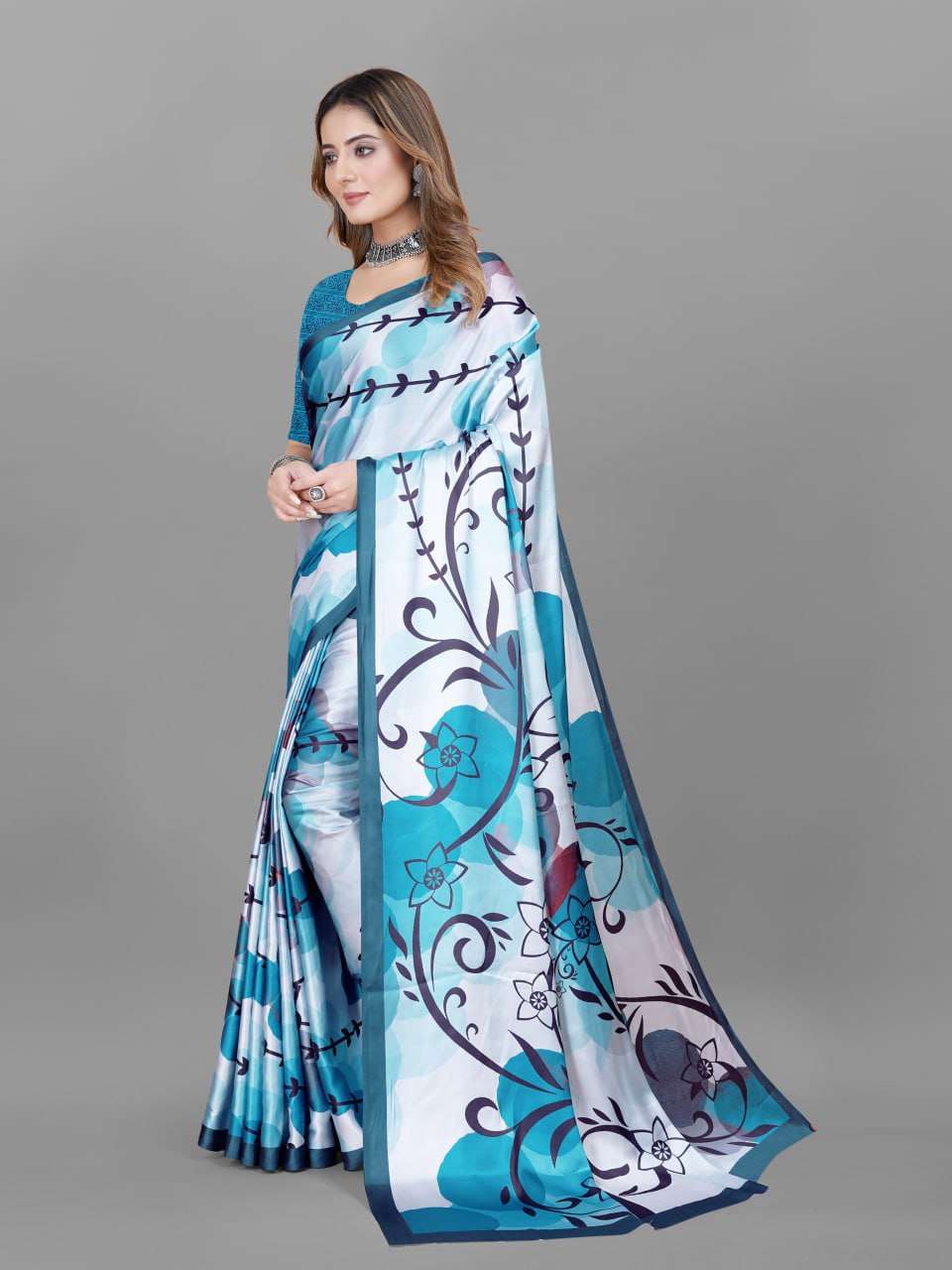 Crepe Srrt Japan Crape7 Sarees  Printed Ladies Crepe Satin Sarees