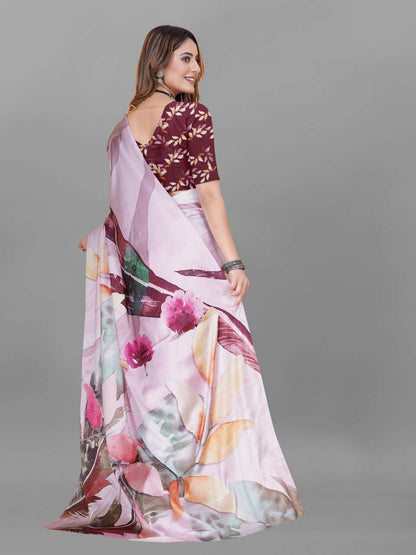 Crepe Srrt Japan Crape7 Sarees  Printed Ladies Crepe Satin Sarees