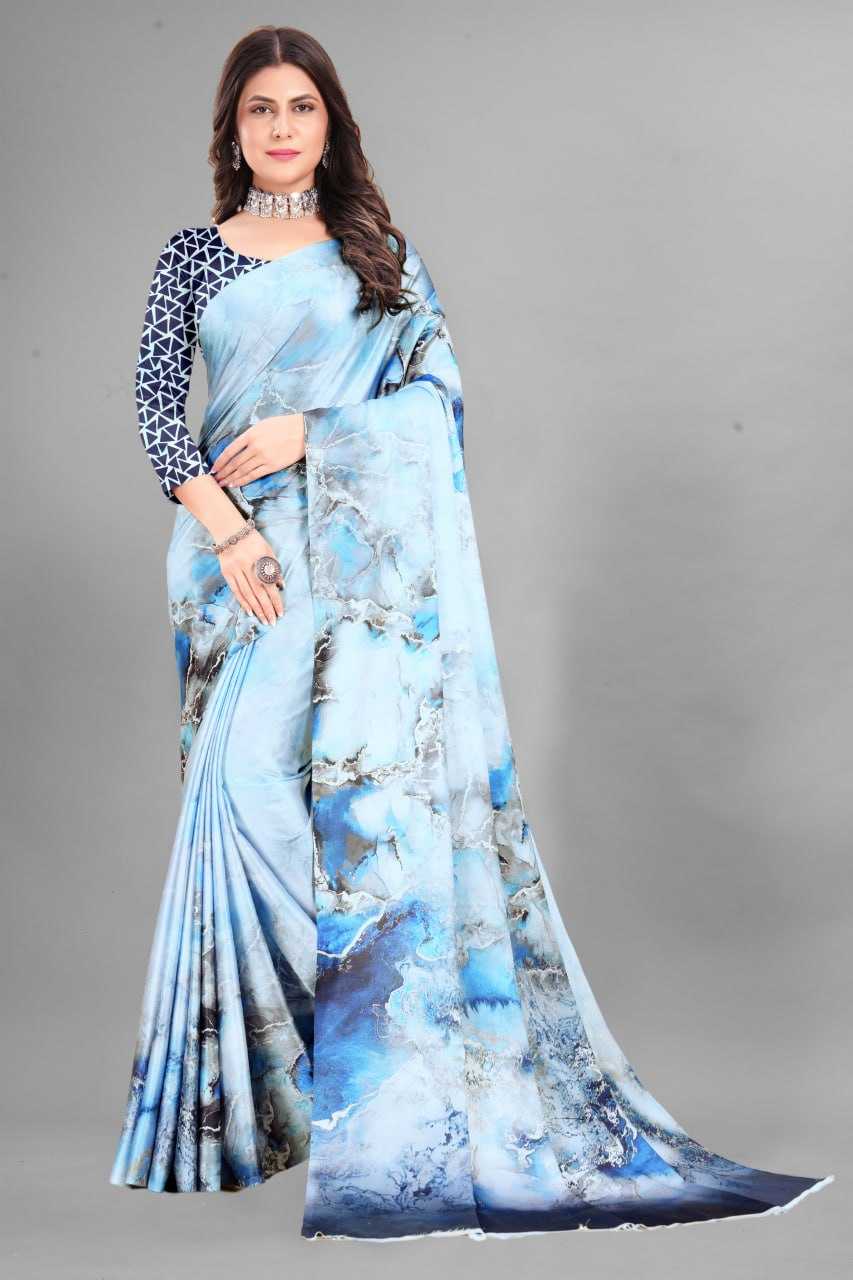 Crepe Srrt Japan Crape8 Sarees  Printed Ladies Crepe Satin Sarees