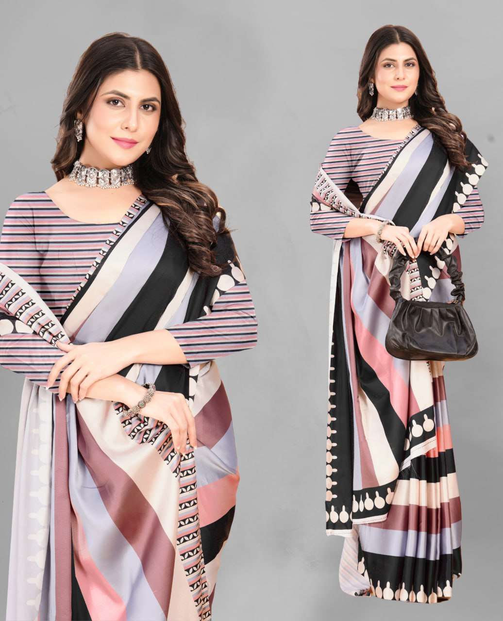 Crepe Srrt Japan Crape8 Sarees  Printed Ladies Crepe Satin Sarees