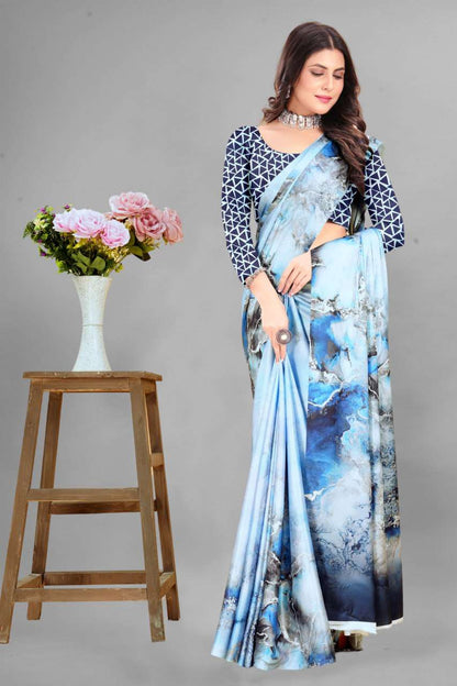 Crepe Srrt Japan Crape8 Sarees  Printed Ladies Crepe Satin Sarees