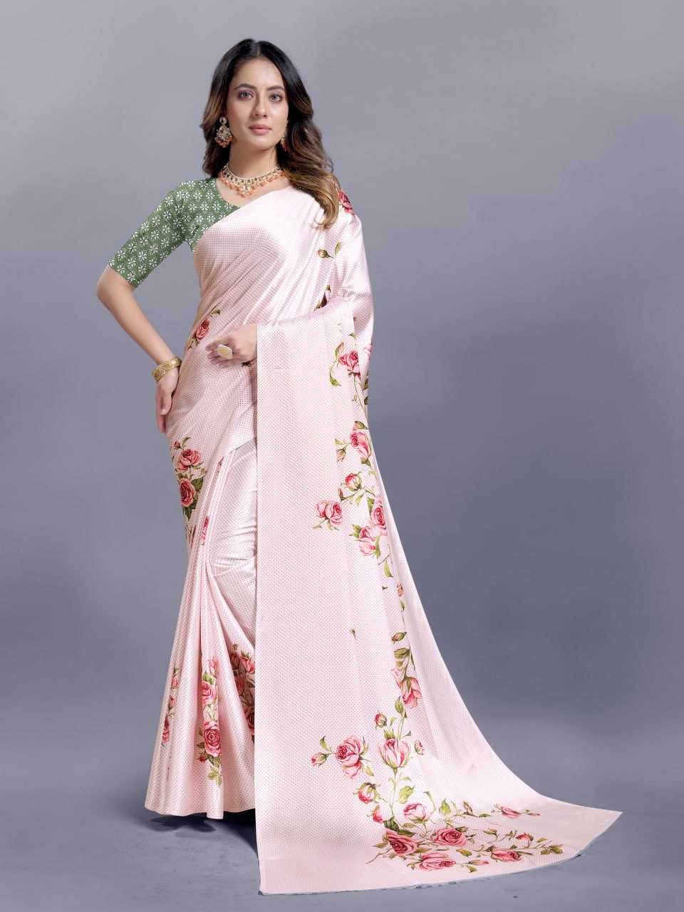 Crepe Srrt Japan Crape9 Sarees  Printed Ladies Crepe Satin Sarees