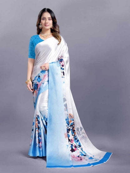 Crepe Srrt Japan Crape9 Sarees  Printed Ladies Crepe Satin Sarees