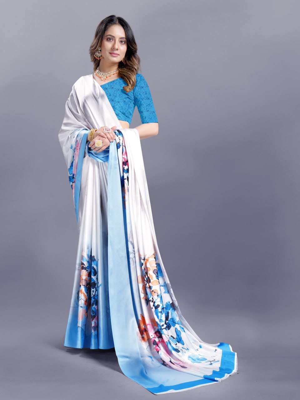 Crepe Srrt Japan Crape9 Sarees  Printed Ladies Crepe Satin Sarees