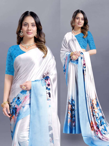 Crepe Srrt Japan Crape9 Sarees  Printed Ladies Crepe Satin Sarees