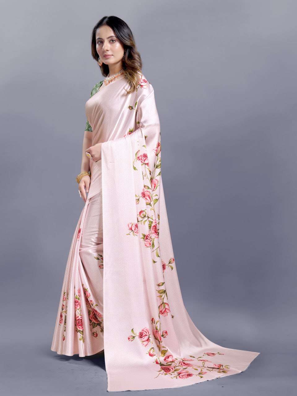 Crepe Srrt Japan Crape9 Sarees  Printed Ladies Crepe Satin Sarees