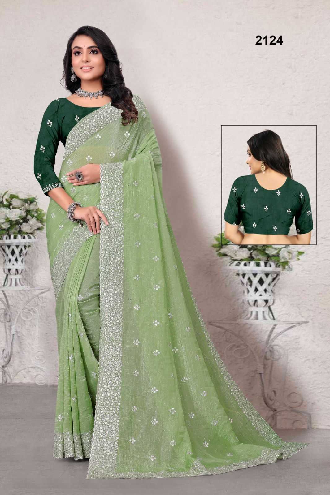 Crunchi Kesh114 2124 Sarees  Designer Zari Border Silk Sarees