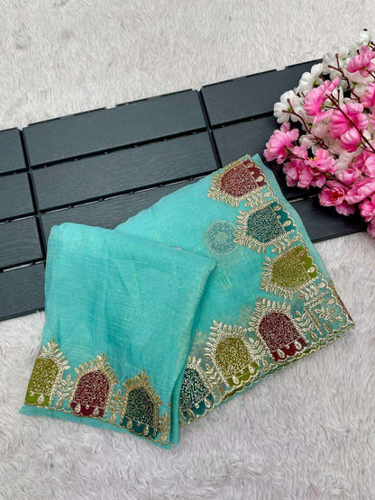 Crunchi Rin143 396 Sarees  Fancy Ladies Work Sarees