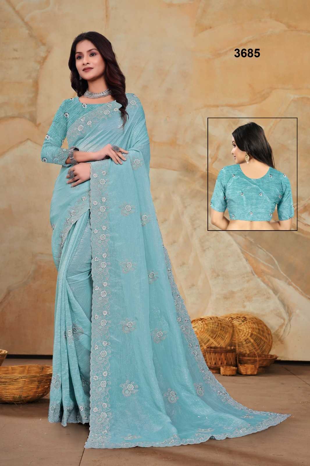 Crunchi Rsrm 3685 Sarees  Fancy Embroidered Ladies Sarees