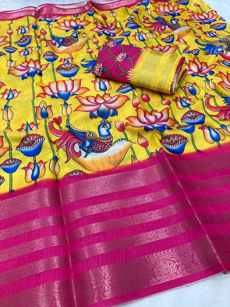 Dola Run Rate Sarees  Printed Ladies Kalamkari Sarees