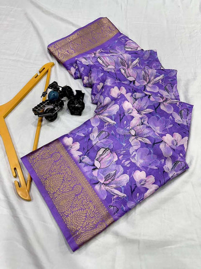 Dola Silk Kesh110 Radha04 Sarees  Printed Ladies Zari Border Sarees