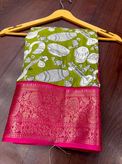 Dola Silk Kesh110 Radha07 Sarees  Printed Ladies Kalamkari Sarees