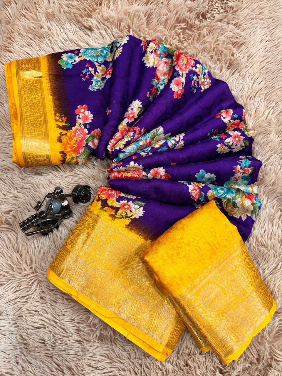 Dola Silk Kesh110 Radha18 Sarees  Printed Ladies Zari Border Sarees