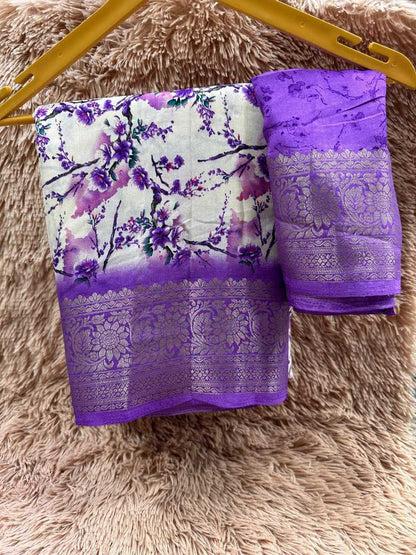 Dola Silk Kesh110 Radha42 Silk Sarees  Dola Silk Printed Silk Zari Border Silk Sarees