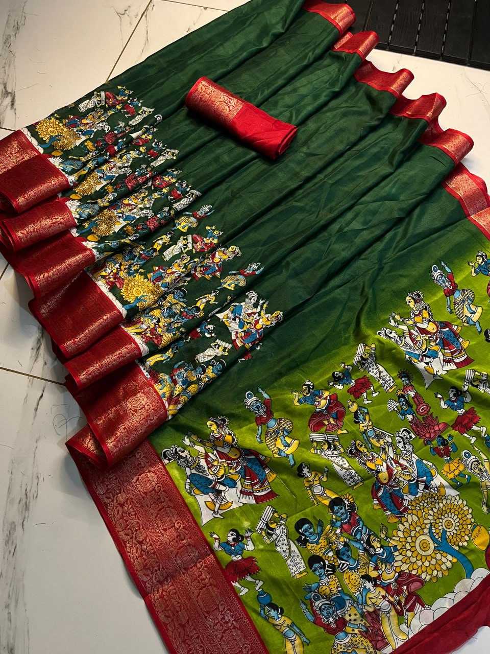 Dola Silk Kesh117 Rwc04 Sarees  Printed Ladies Kalamkari Sarees