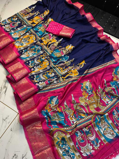 Dola Silk Kesh117 Rwc10 Sarees  Printed Ladies Kalamkari Sarees