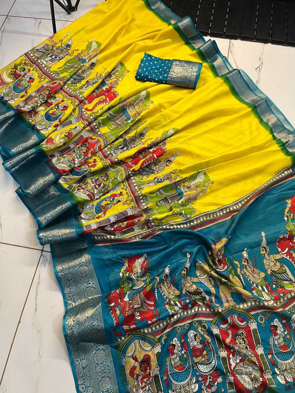 Dola Silk Kesh117 Rwc10 Sarees  Printed Ladies Kalamkari Sarees