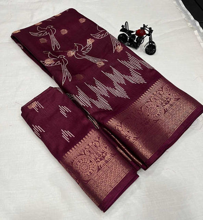 Dola Silk Kesh117 Rwc17 Sarees  Ladies Printed Zari Border Sarees