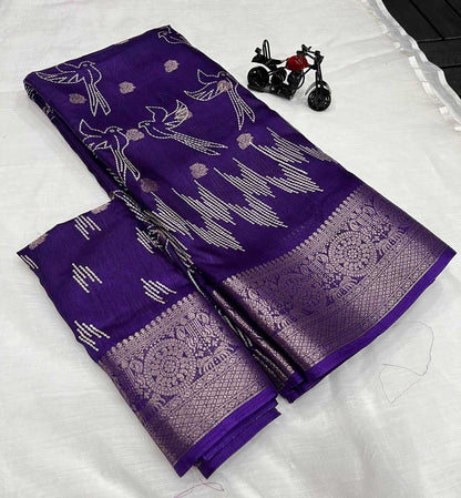 Dola Silk Kesh117 Rwc17 Sarees  Ladies Printed Zari Border Sarees