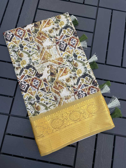 Dola Silk Kesh161 Trm01 Silk Sarees  Dola Silk Soft Silk Printed Silk Pure Silk Sarees With Gold Borderes