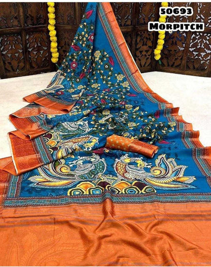 Dola Silk Kesh203 Forever Kalamkari Sarees  Kalamkari Printed Ladies Sarees