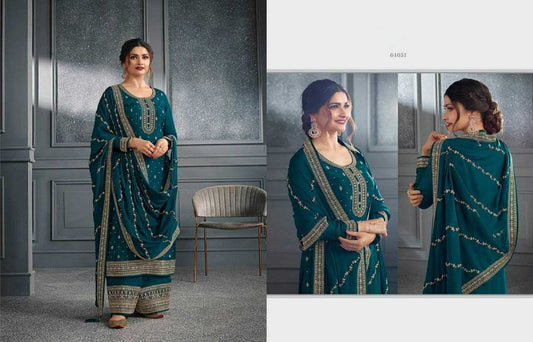 Dola Silk Ksb 64058 Suits & Dresses  Embroidery Semi Stiched Sharara Salwar Suits