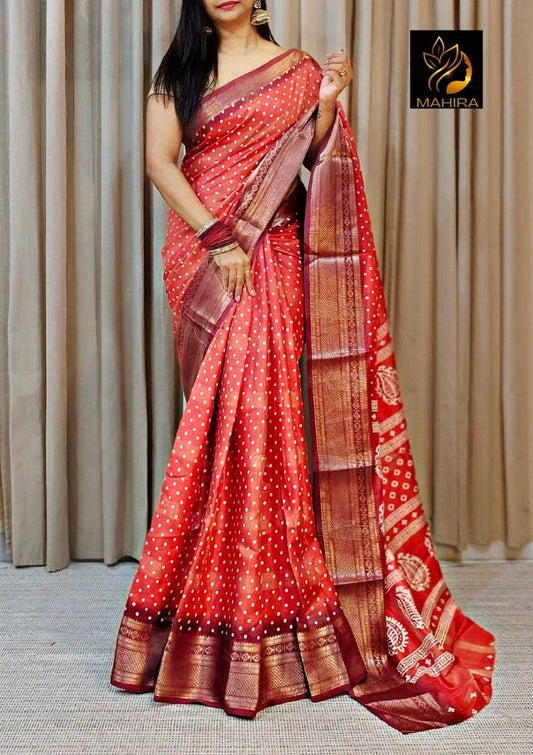 Dola Silk Mkd 102 Sarees  Printed Ladies Bandhani Bandhej Sarees