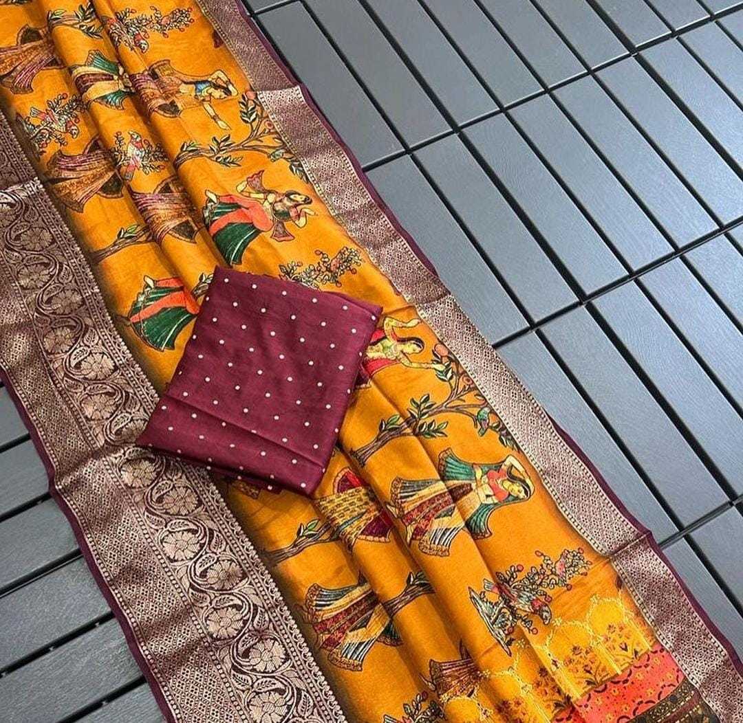 Dola Silk Mkd 67 Sarees  Printed Ladies Kalamkari Sarees E