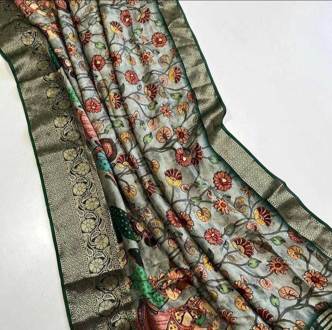 Dola Silk Mkd 77 Sarees  Printed Ladies Kalamkari Sarees