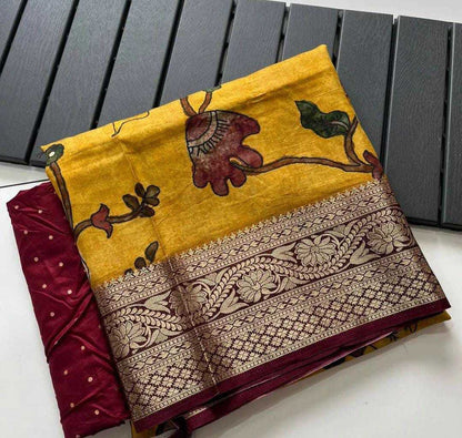 Dola Silk Mkd 80 Sarees  Printed Ladies Kalamkari Sarees