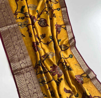 Dola Silk Mkd 80 Sarees  Printed Ladies Kalamkari Sarees