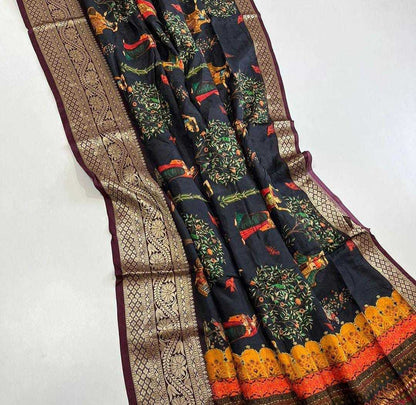 Dola Silk Mkd 84 Sarees  Printed Ladies Kalamkari Sarees