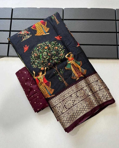 Dola Silk Mkd 84 Sarees  Printed Ladies Kalamkari Sarees