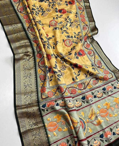 Dola Silk Mkd 91 Sarees  Printed Ladies Kalamkari Sarees