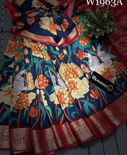 Dola Silk Mkd 93 Sarees  Printed Ladies Kalamkari Sarees