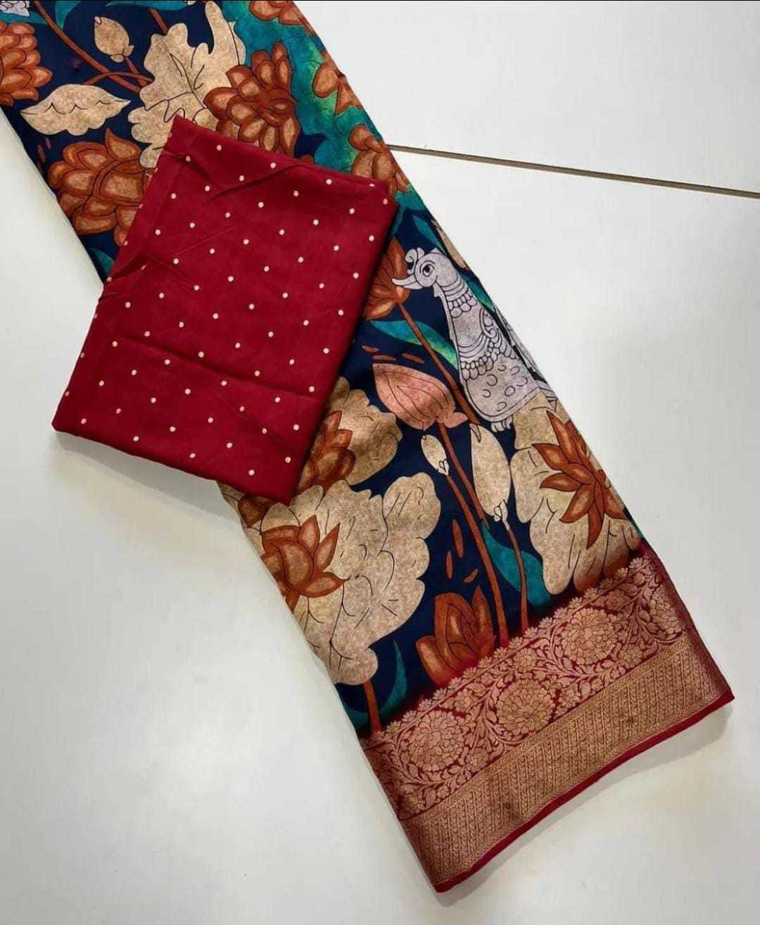 Dola Silk Mkd 93 Sarees  Printed Ladies Kalamkari Sarees