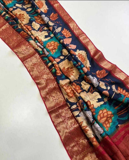 Dola Silk Mkd 93 Sarees  Printed Ladies Kalamkari Sarees