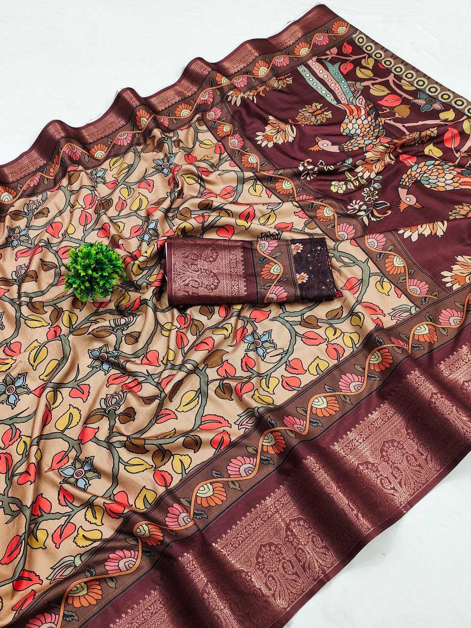 Dola Silk Rin145 Bhagyashree  Sarees  Printed Ladies Kalamkari Sarees