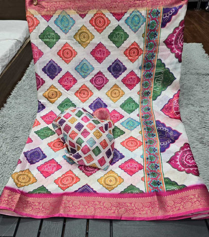 Dola Silk Rin128 Rjk69 A Silk Sarees  Dola Silk Soft Silk Printed Silk Sarees