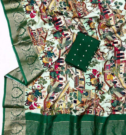 Dola Silk Rin149 Mkd122 Sarees  Printed Ladies Kalamkari Viscose Sarees