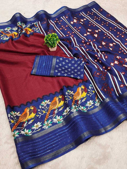 Dola Silk Rin149 Mkd137 Silk Sarees  Dola Silk Soft Silk Printed Silk Sarees